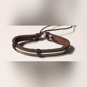 Men's‎ bracelet leather layered brown new d85